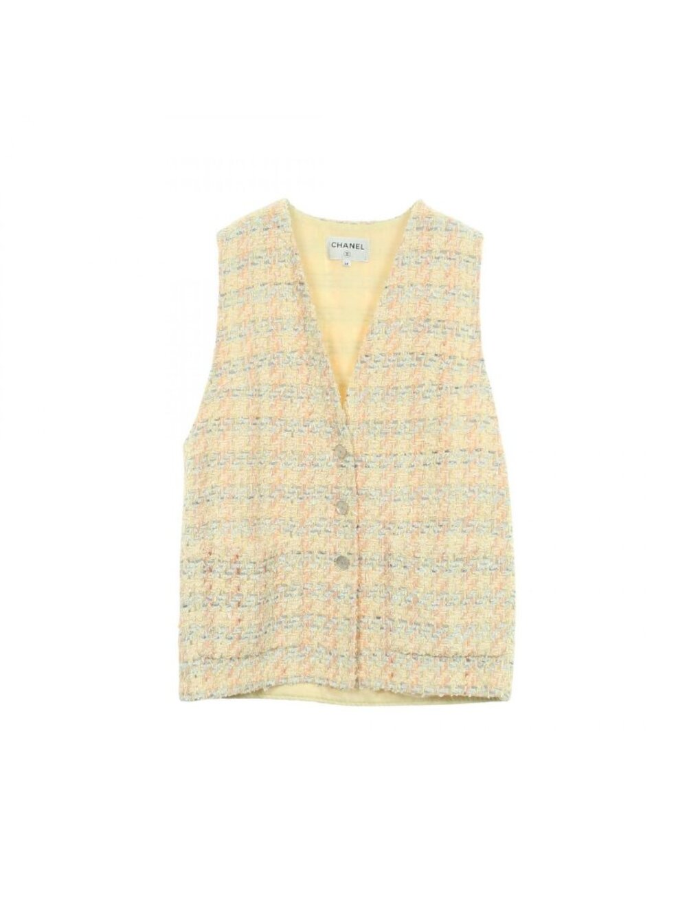 Chanel Vest Coco Buttons Tweed 24P Cotton Gilet
